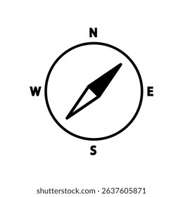 Compass icon. Colored vector illustration.