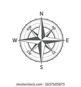 Compass icon. Colored vector illustration.