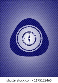 compass icon with denim texture