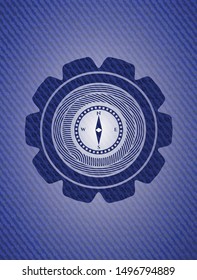 compass icon with denim texture