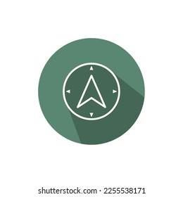 Compass Icon Design, Colored and Shaded, Vector Illustration