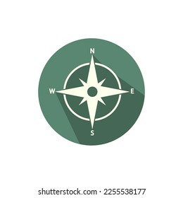 Compass Icon Design, Colored and Shaded, Vector Illustration