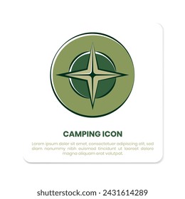 compass icon design in hand drawn style