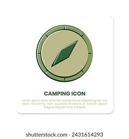 compass icon design in hand drawn style
