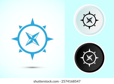 Compass icon design illustration, Navigation sign symbol for apps and websites