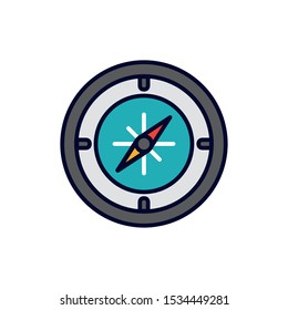 Compass icon design, Instrument tool navigation location travel and direction theme Vector illustration