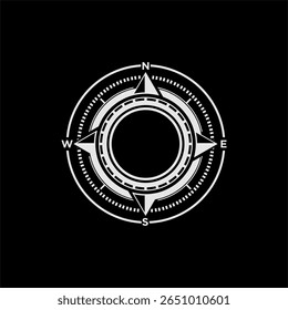 Compass icon design logo isolated on black background