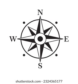 compass icon design. navigation guidance sign and symbol.