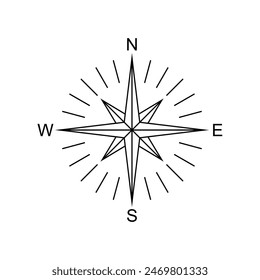 compass icon design. navigation guidance sign and symbol.