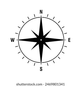 compass icon design. navigation guidance sign and symbol.