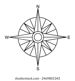 compass icon design. navigation guidance sign and symbol.