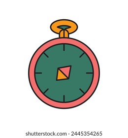 Compass Icon Design. with a simple line and color illustration design