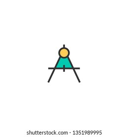 Compass icon design. Stationery icon vector illustration