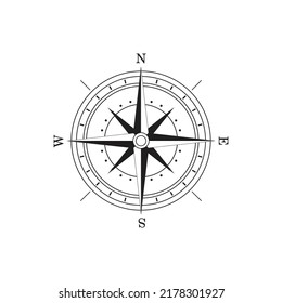 Compass Icon Design Template, vector illustration