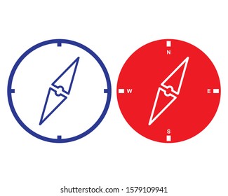 Compass icon design. Compass icon in trendy flat style design. Vector illustration.