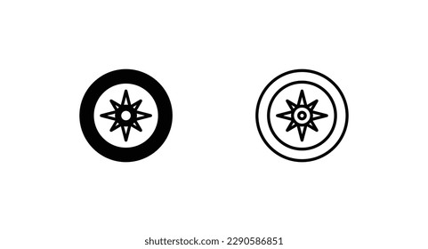 Compass icon design with white background stock illustration