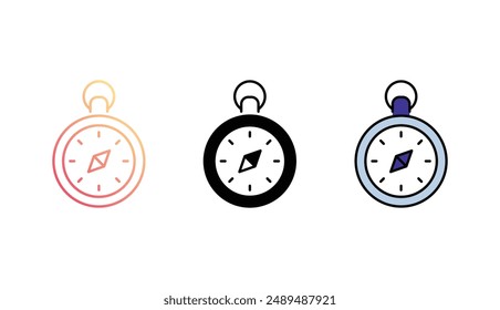 Compass icon design with white background stock illustration