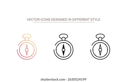 Diseño de icono de brújula con fondo blanco