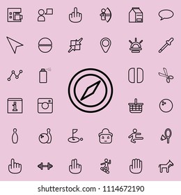 compass icon. Detailed set of minimalistic line icons. Premium graphic design. One of the collection icons for websites, web design, mobile app on colored background