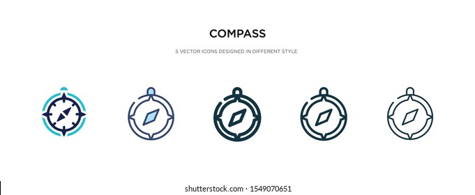 compass icon in different style vector illustration. two colored and black compass vector icons designed in filled, outline, line and stroke style can be used for web, mobile, ui