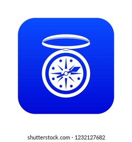 Compass icon digital blue for any design isolated on white vector illustration