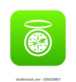 Compass icon digital green for any design isolated on white vector illustration