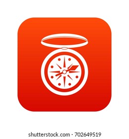 Compass icon digital red for any design isolated on white vector illustration