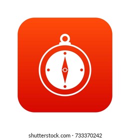 Compass icon digital red for any design isolated on white vector illustration