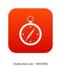 Compass icon digital red for any design isolated on white vector illustration