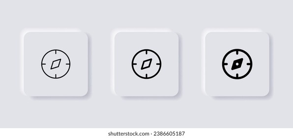 Kompass-Symbol, entdecken Sie Symbol. Entdecken Sie Symbole. Druckluftknöpfe. pneumorischer Stil
