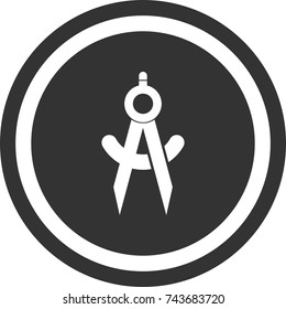 Compass icon , Dividers icon , dark circle sign design