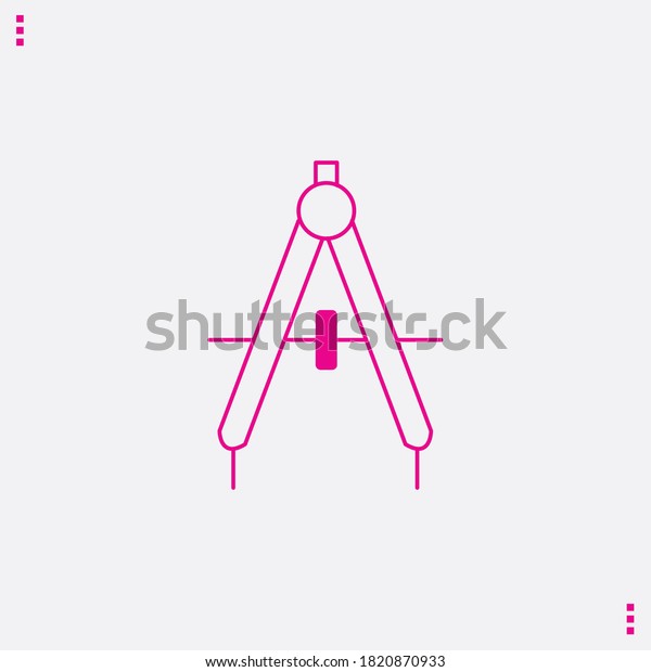 Compass Icon -\
Drafting Tool Vector\
illustration