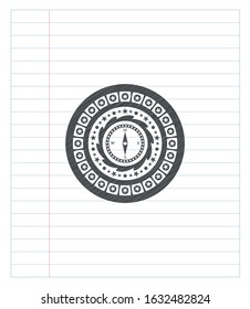 compass icon drawn with pencil strokes. Vector Illustration. Detailed.