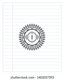 compass icon drawn in pencil. Vector Illustration. Detailed.