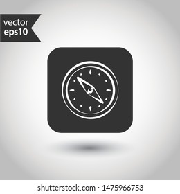 Compass icon. EPS 10 flat vector sign symbol. Round icon design
