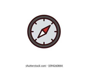 Compass icon, filled line icon