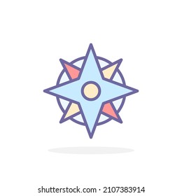 Kompass-Symbol im vollen Umriss-Stil. Für Ihr Design, Logo. Vektorgrafik.