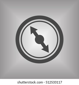 Compass  icon, flat .