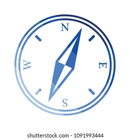 Compass icon. Flat color design. Vector illustration.