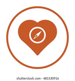  Compass  icon.  Flat design.
