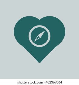  Compass  icon.  Flat design.