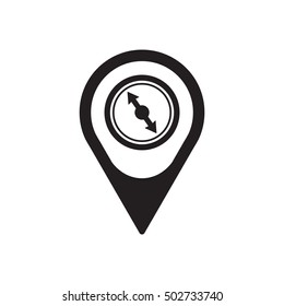  Compass  icon. Flat design.