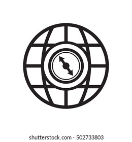  Compass  icon. Flat design.