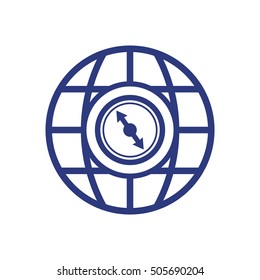  Compass  icon. Flat design.