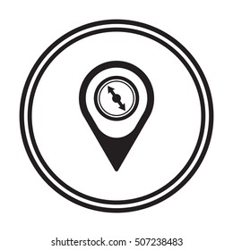  Compass  icon. Flat design.