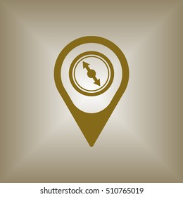  Compass  icon. Flat design.