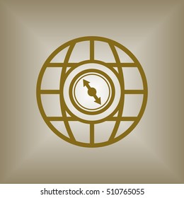  Compass  icon. Flat design.
