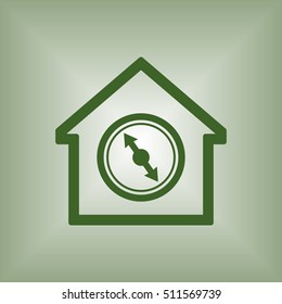  Compass  icon. Flat design.