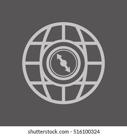  Compass  icon. Flat design.
