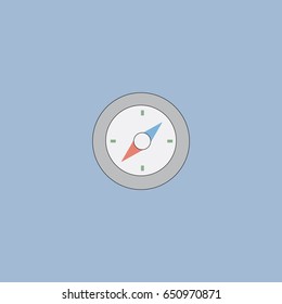 Compass icon flat design illustration.